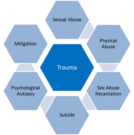 Risk Assessment for Trauma: Sexual Abuse, Physical Abuse, Recantation, Suicide, Psychological Autopsy, Mitigation